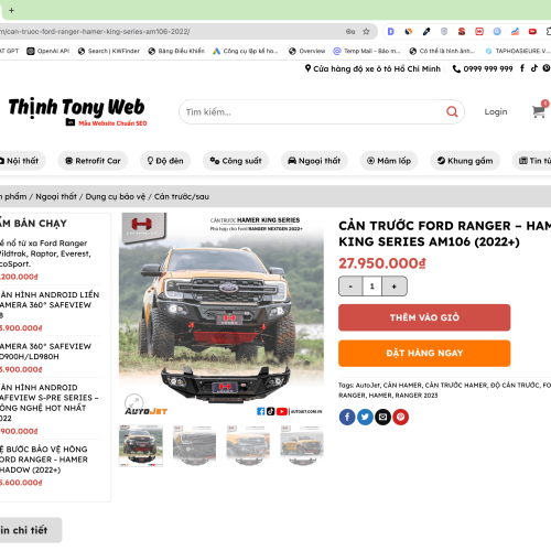Mẫu Website Cung Cấp Dịch Vụ Độ Xe Ô Tô