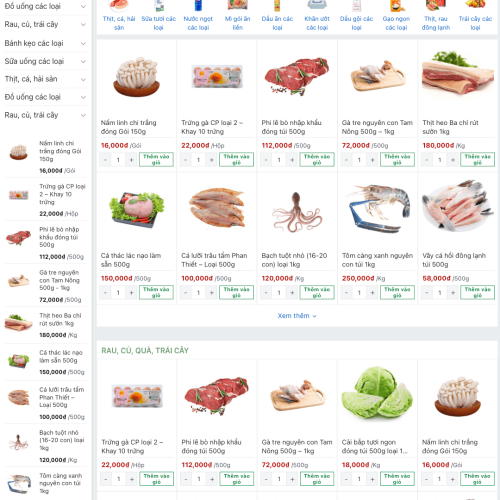 Mẫu Website Bách Hoá Xanh trên nền tảng WordPress Flatsome