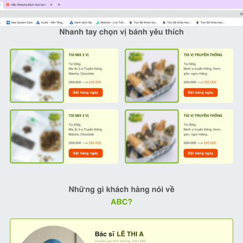 Mẫu Website Bánh Giảm Cân trên nền tảng WordPress Flatsome